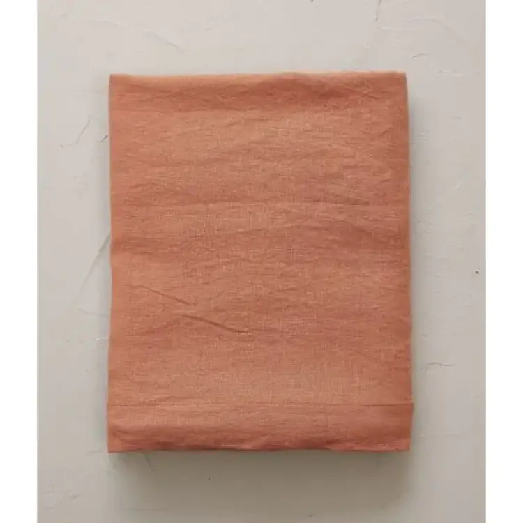 Drap lin stone washed orange terracotta
