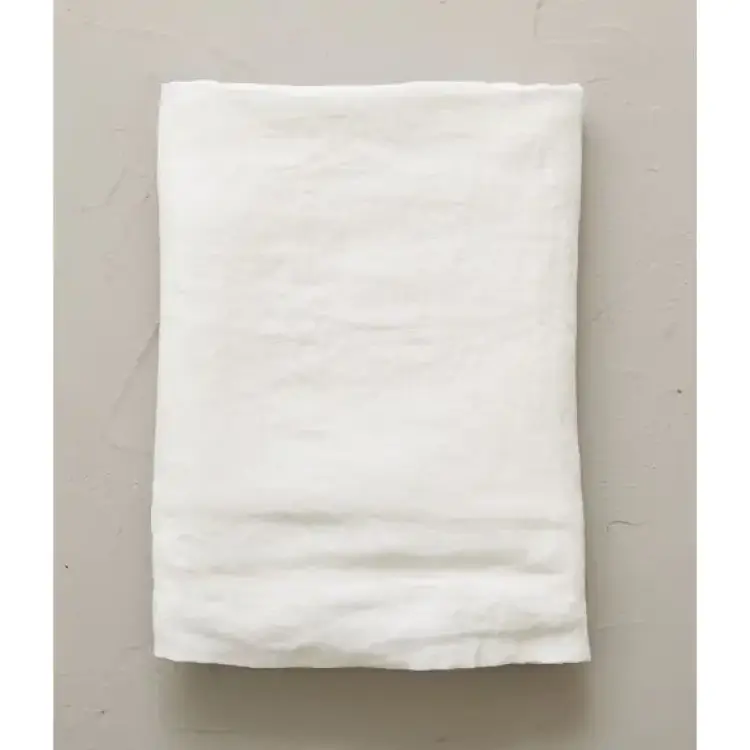 Housse couette lin stone washed blanc