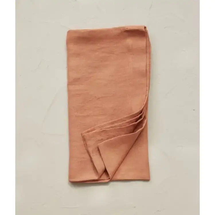 Taie de traversin lin stone washed orange terracotta