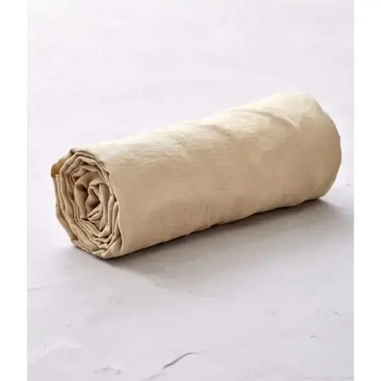 Drap housse lin stone washed beige malt