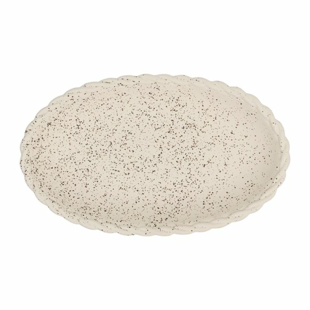 plat oval en grès