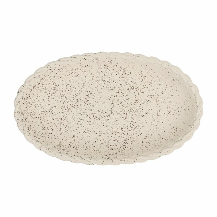 plat oval en grès
