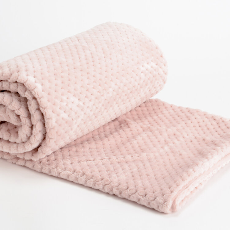 PLAID POLAIRE  DAMIER ROSE