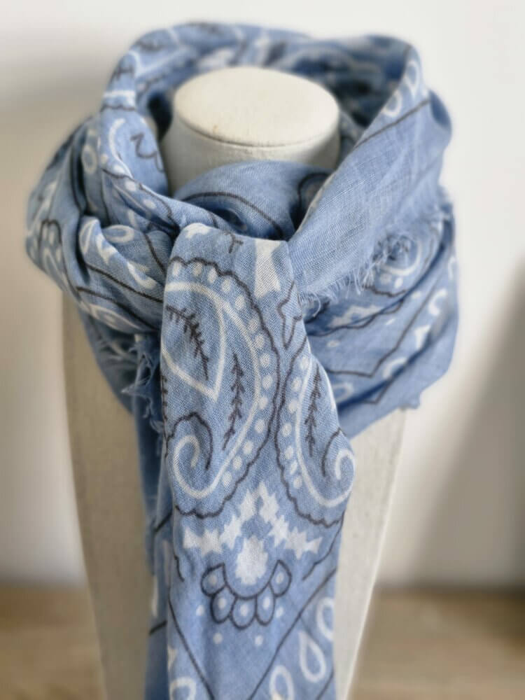 FOULARD BANDANA BLEU CIEL