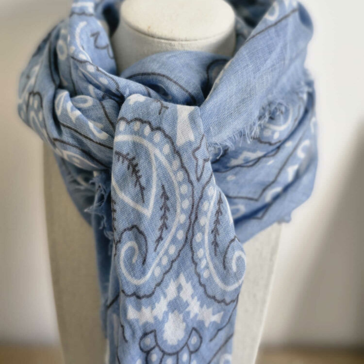 FOULARD BANDANA BLEU CIEL