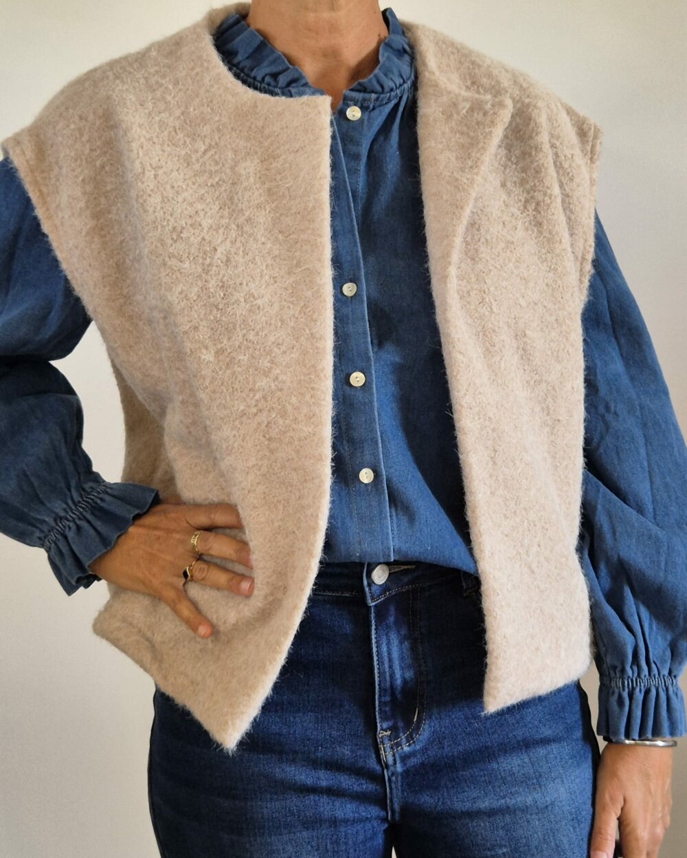 GILET DORIS BEIGE CLAIR