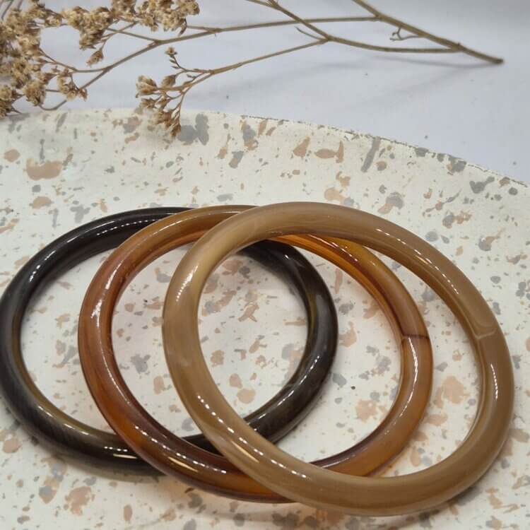TRIO DE BRACELETS AMANDA MARRON