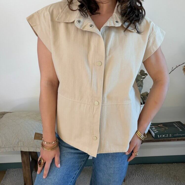 VESTE MANCHES COURTES PRUNE