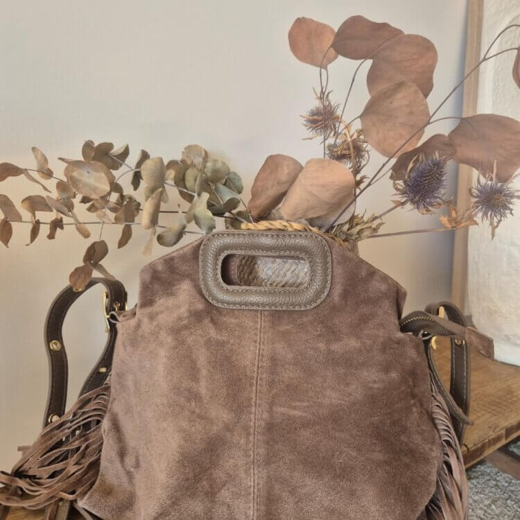 sac en cuir a frange