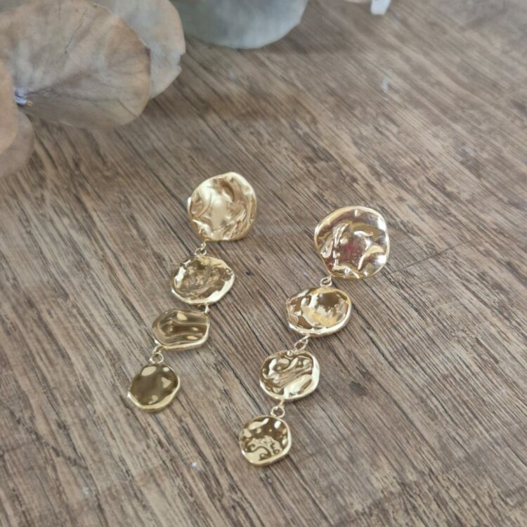 Boucles dorées pendantes Cassie