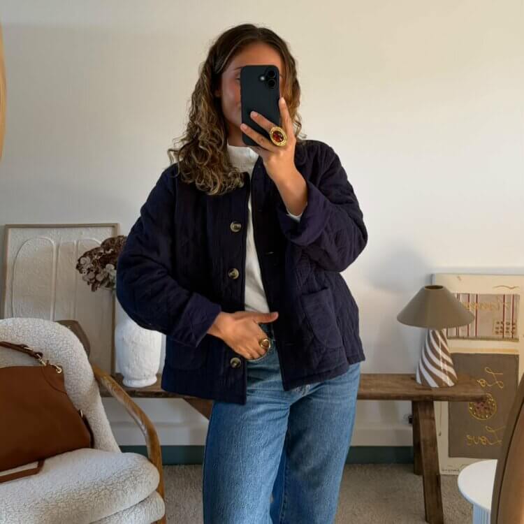 Veste matelassée bleu marine Alice